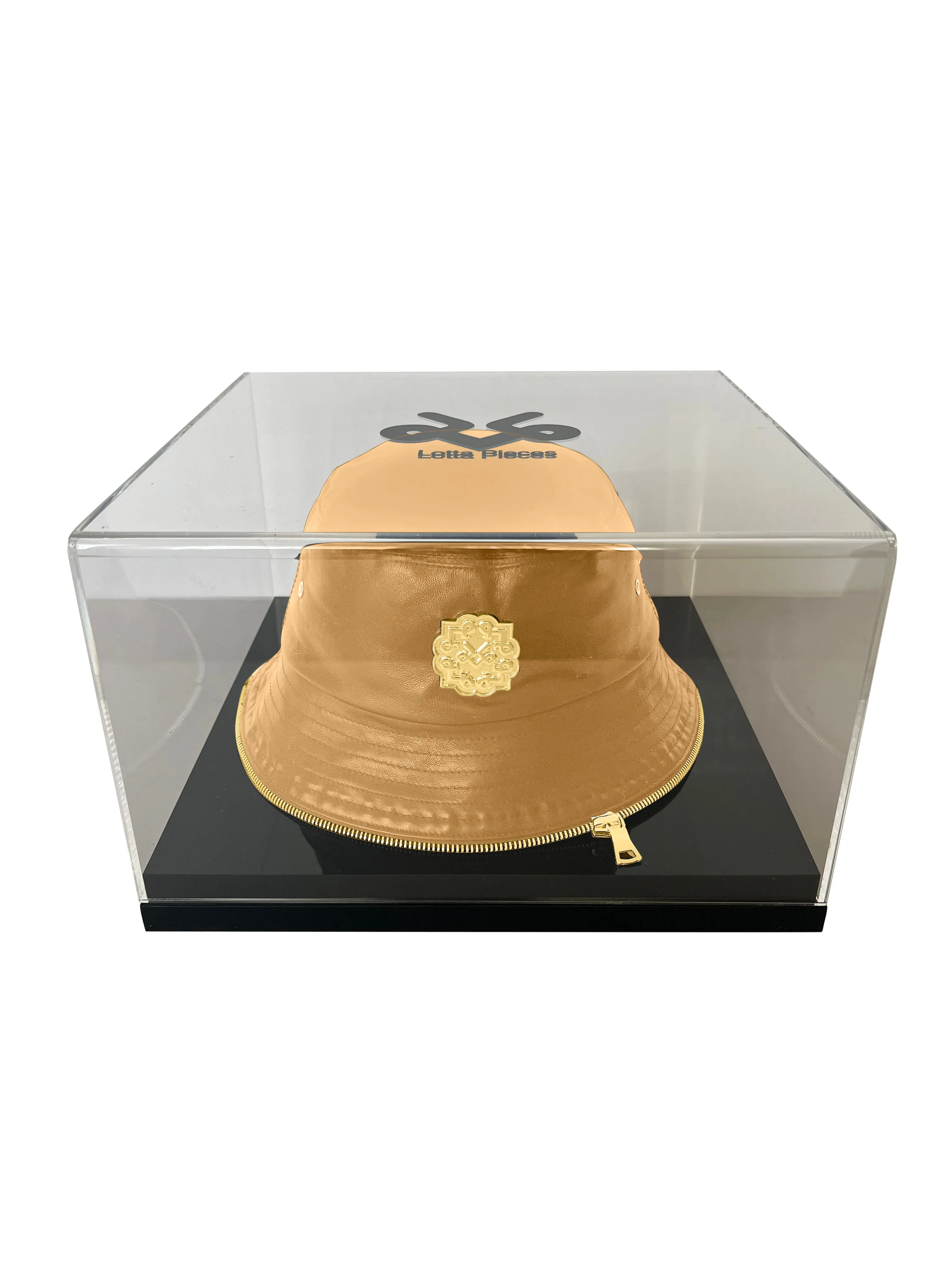 Lotta Pieces | Creative Leather Bucket Hat With Zipper Trim