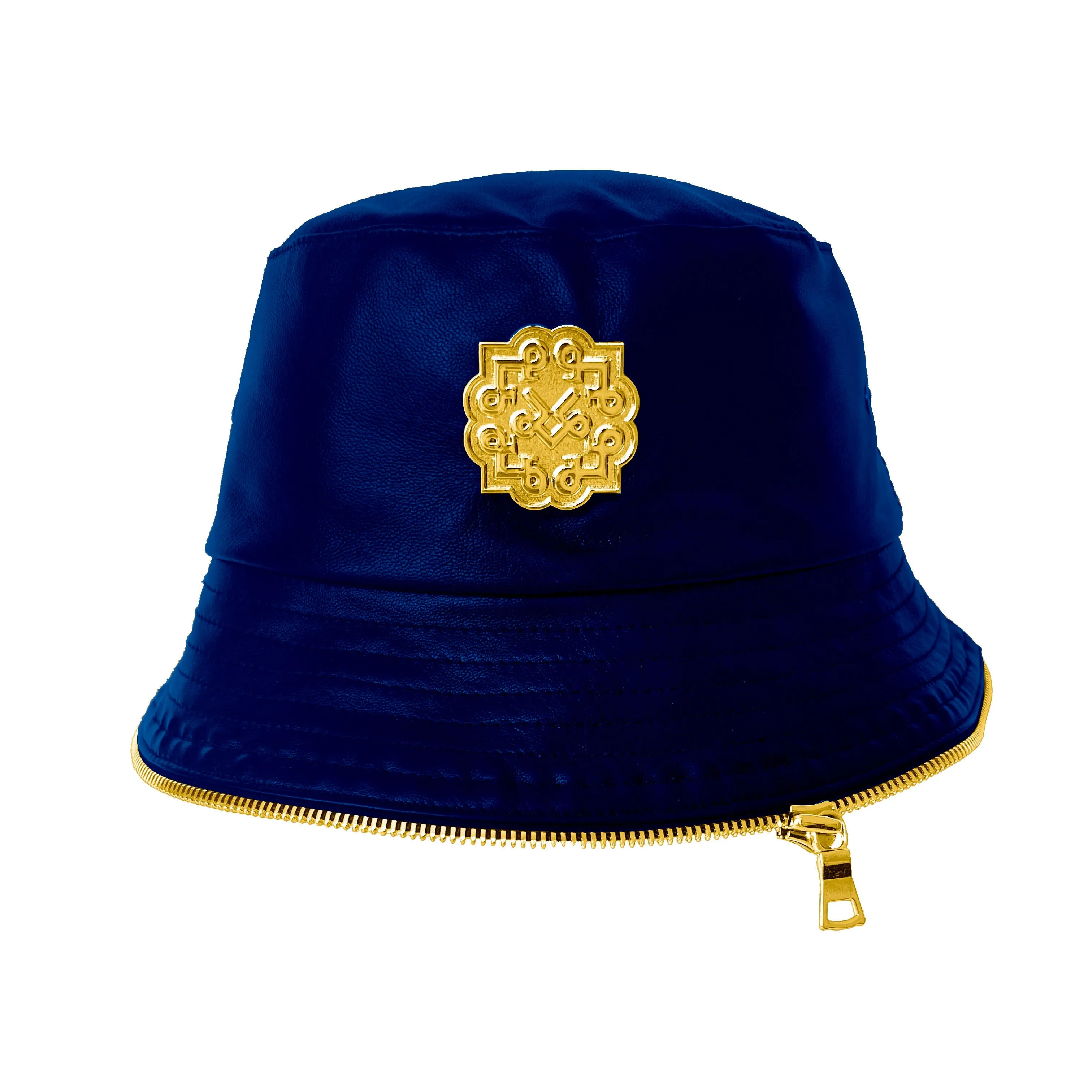Lotta Pieces | Creative Leather Bucket Hat With Zipper Trim