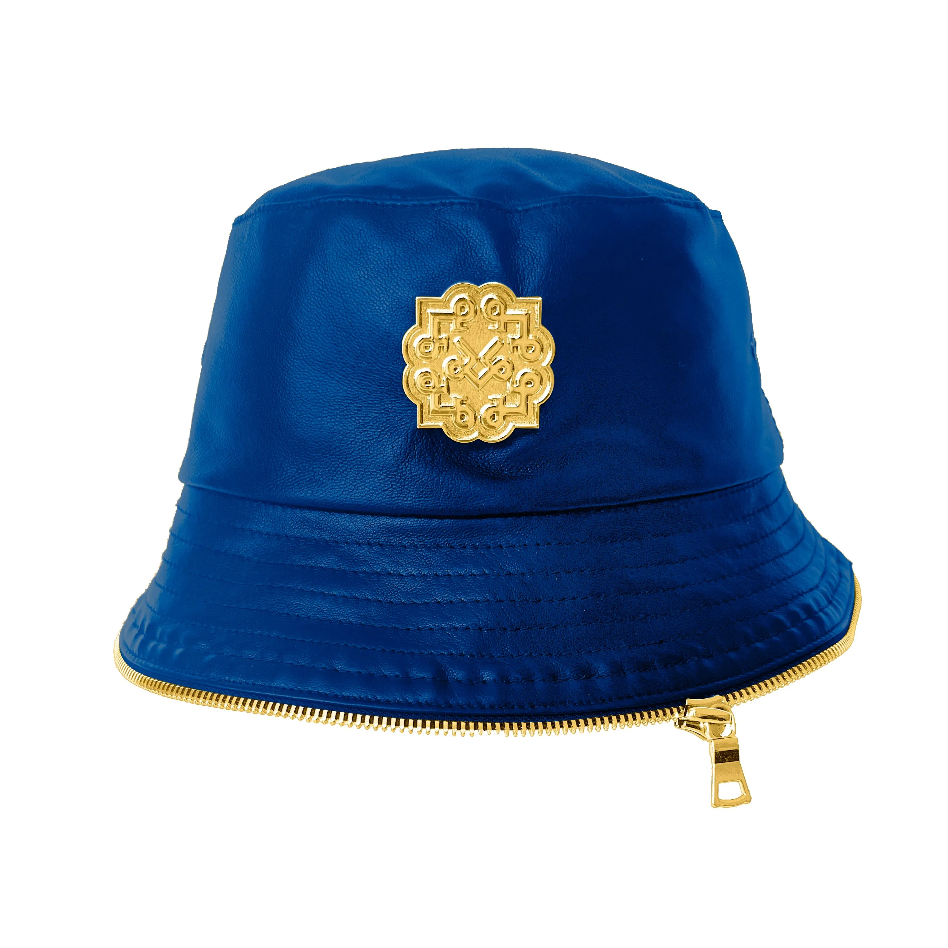 Lotta Pieces | Creative Leather Bucket Hat With Zipper Trim
