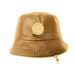 Lotta Pieces | Creative Leather Bucket Hat With Zipper Trim