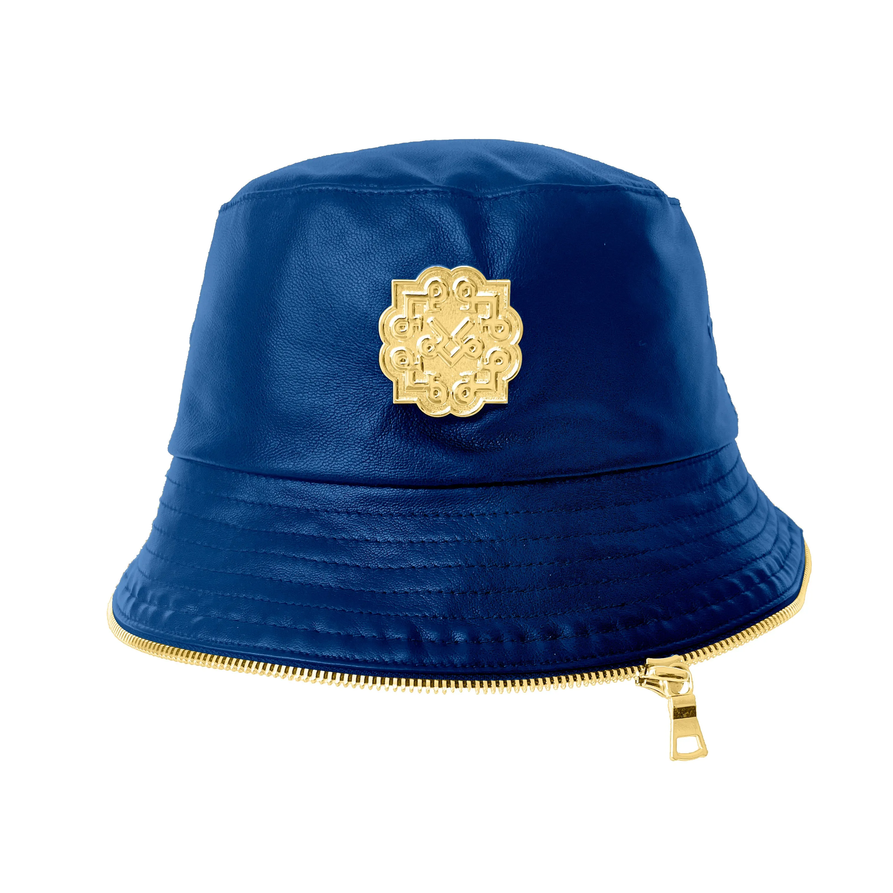 Lotta Pieces | Creative Leather Bucket Hat With Zipper Trim