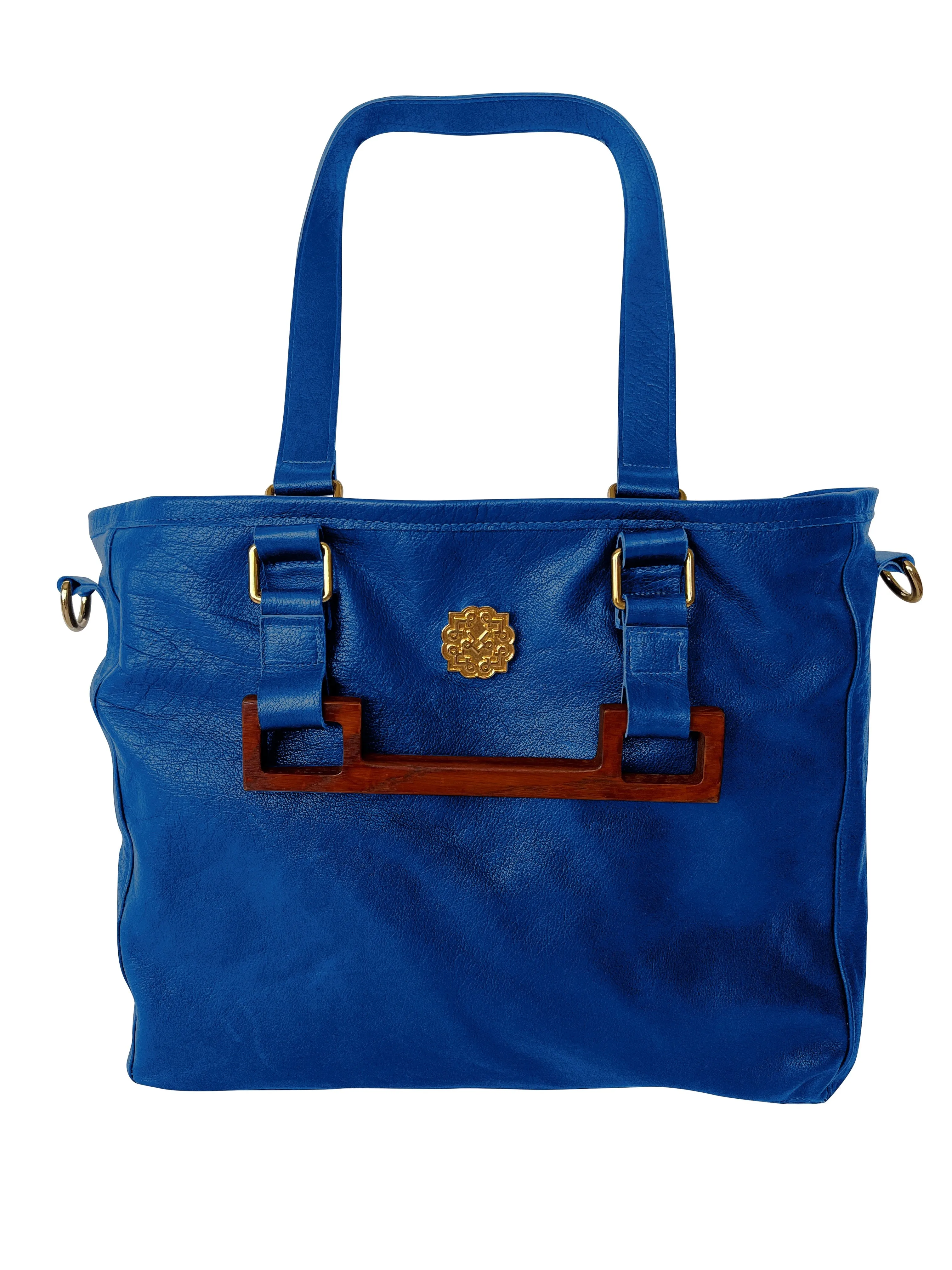Lotta Pieces | Most Versatile Leather And Suede Tote Bag With Wooden Handles