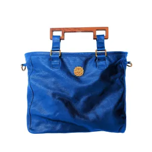 Lotta Pieces | Most Versatile Leather And Suede Tote Bag With Wooden Handles