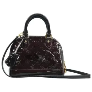 Louis Vuitton Alma BB Burgundy Monogram Patent Leather Satchel