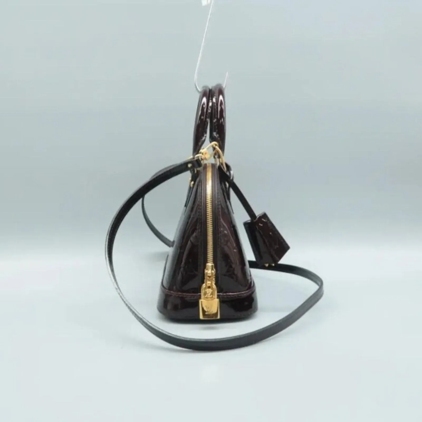 Louis Vuitton Alma BB Burgundy Monogram Patent Leather Satchel