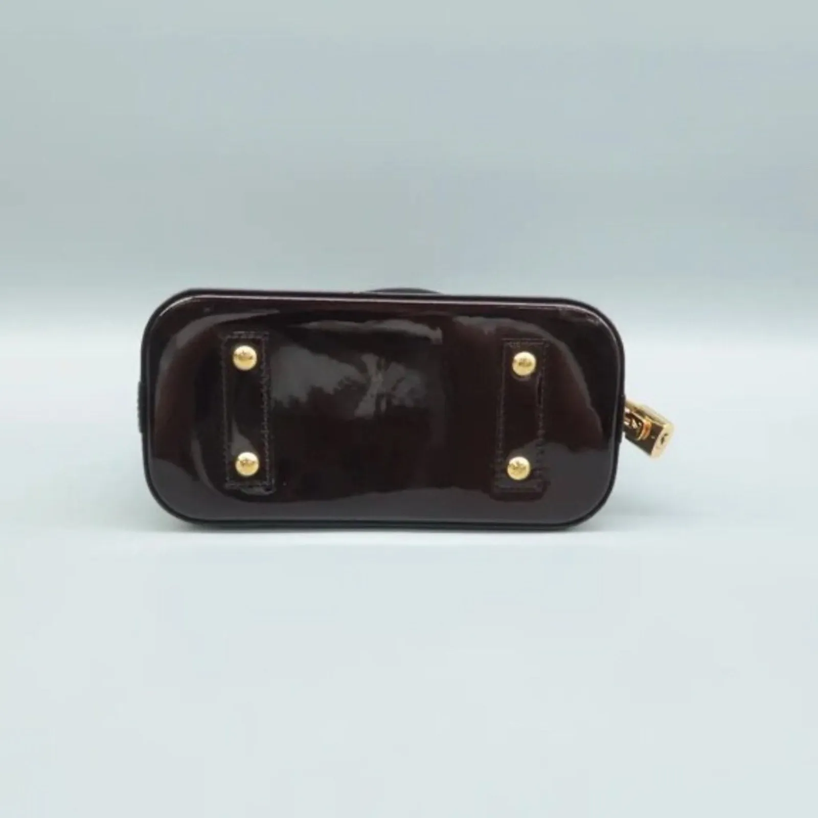 Louis Vuitton Alma BB Burgundy Monogram Patent Leather Satchel