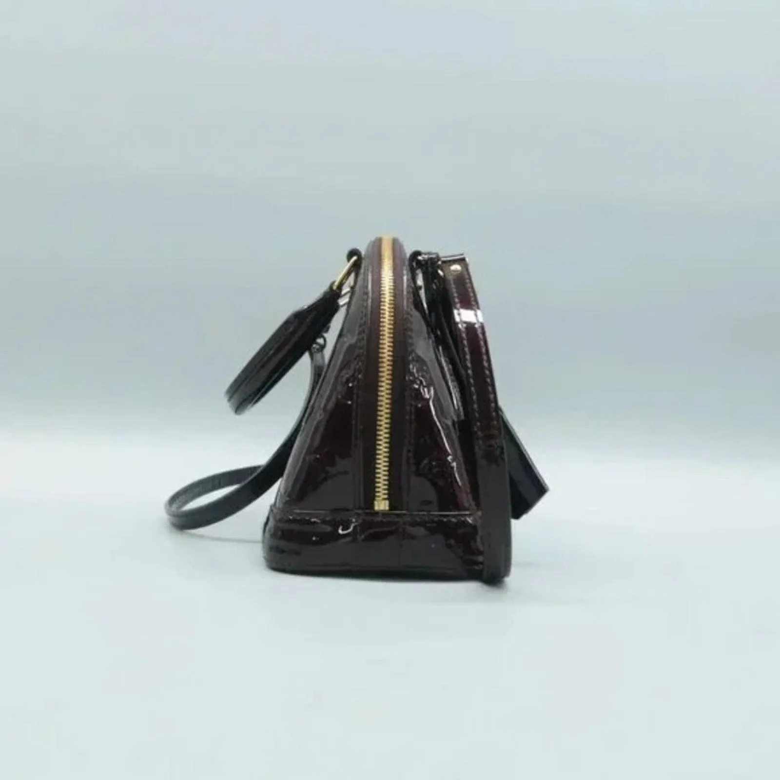 Louis Vuitton Alma BB Burgundy Monogram Patent Leather Satchel