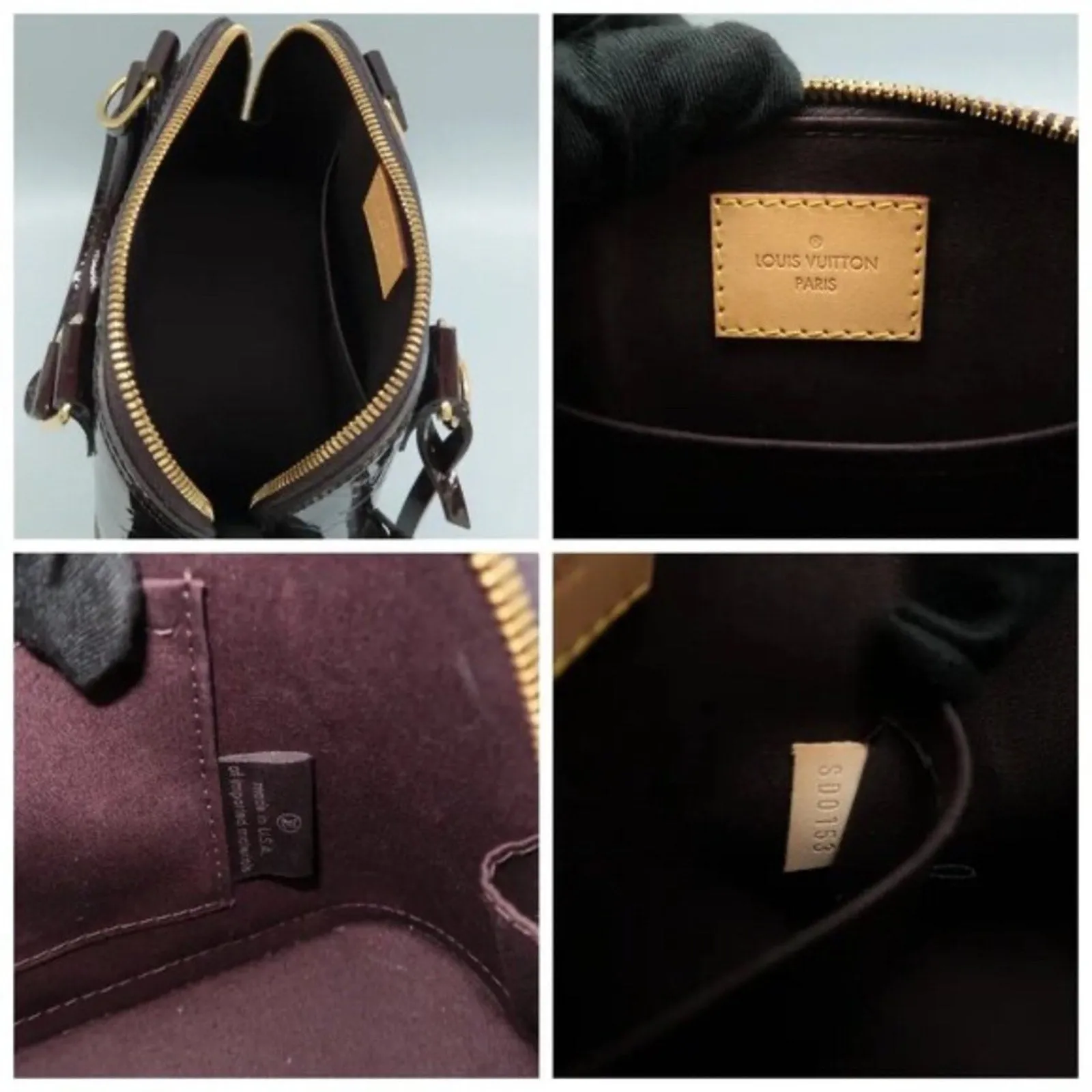 Louis Vuitton Alma BB Burgundy Monogram Patent Leather Satchel