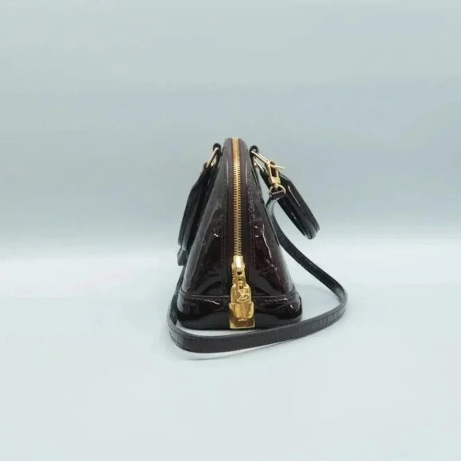 Louis Vuitton Alma BB Burgundy Monogram Patent Leather Satchel