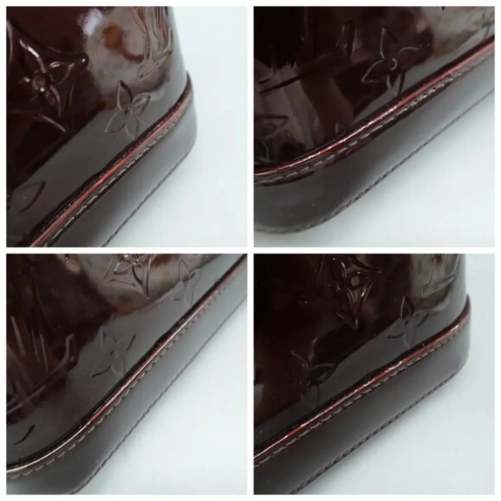 Louis Vuitton Alma BB Burgundy Monogram Patent Leather Satchel