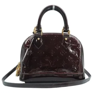 Louis Vuitton Alma BB Burgundy Monogram Patent Leather Satchel