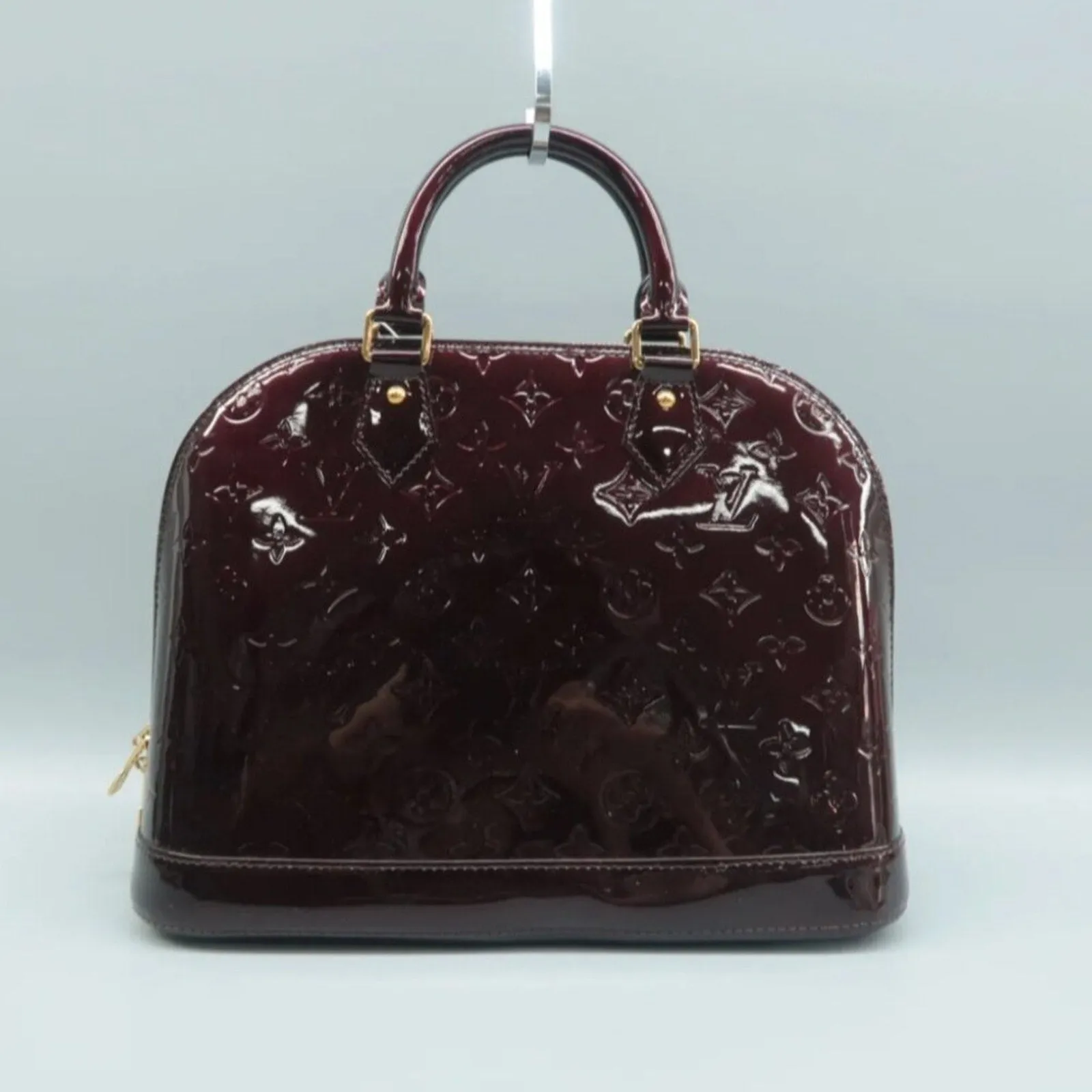 Louis Vuitton Alma Burgundy Patent Leather Hand Bag