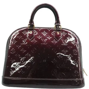 Louis Vuitton Alma Burgundy Patent Leather Hand Bag