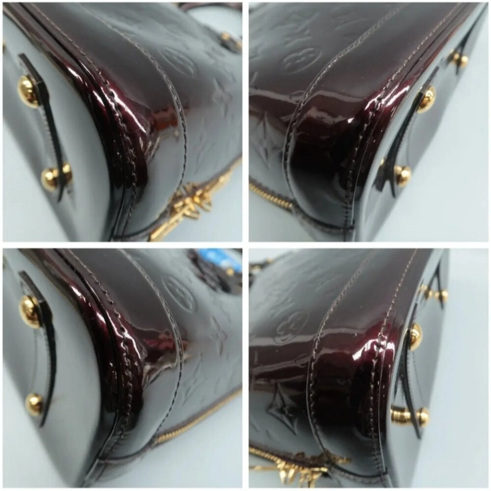 Louis Vuitton Alma Burgundy Patent Leather Hand Bag
