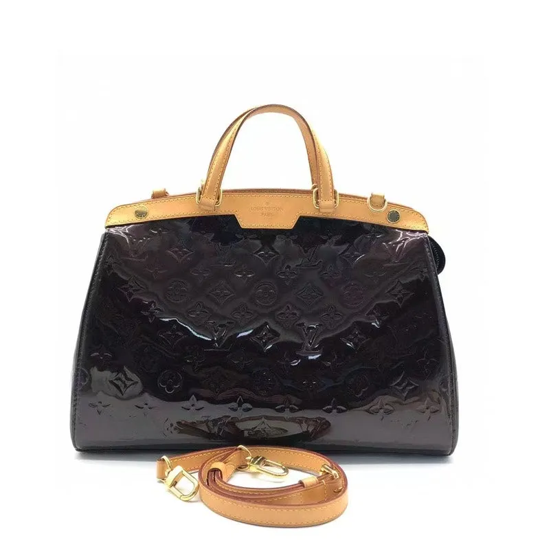 Louis Vuitton Brea Patent Leather Two Way Bag Amarante