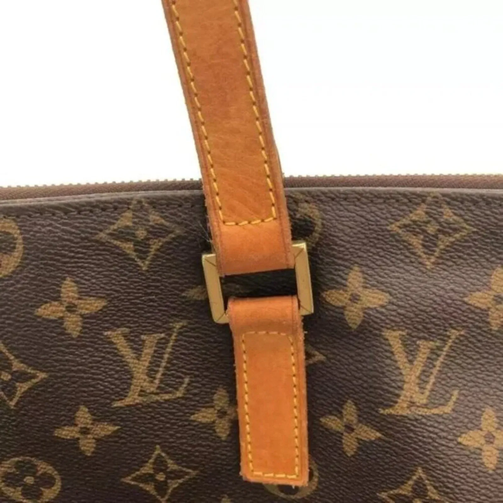 LOUIS VUITTON Cabas Mezzo  Brown Monogram Shoulder Bag
