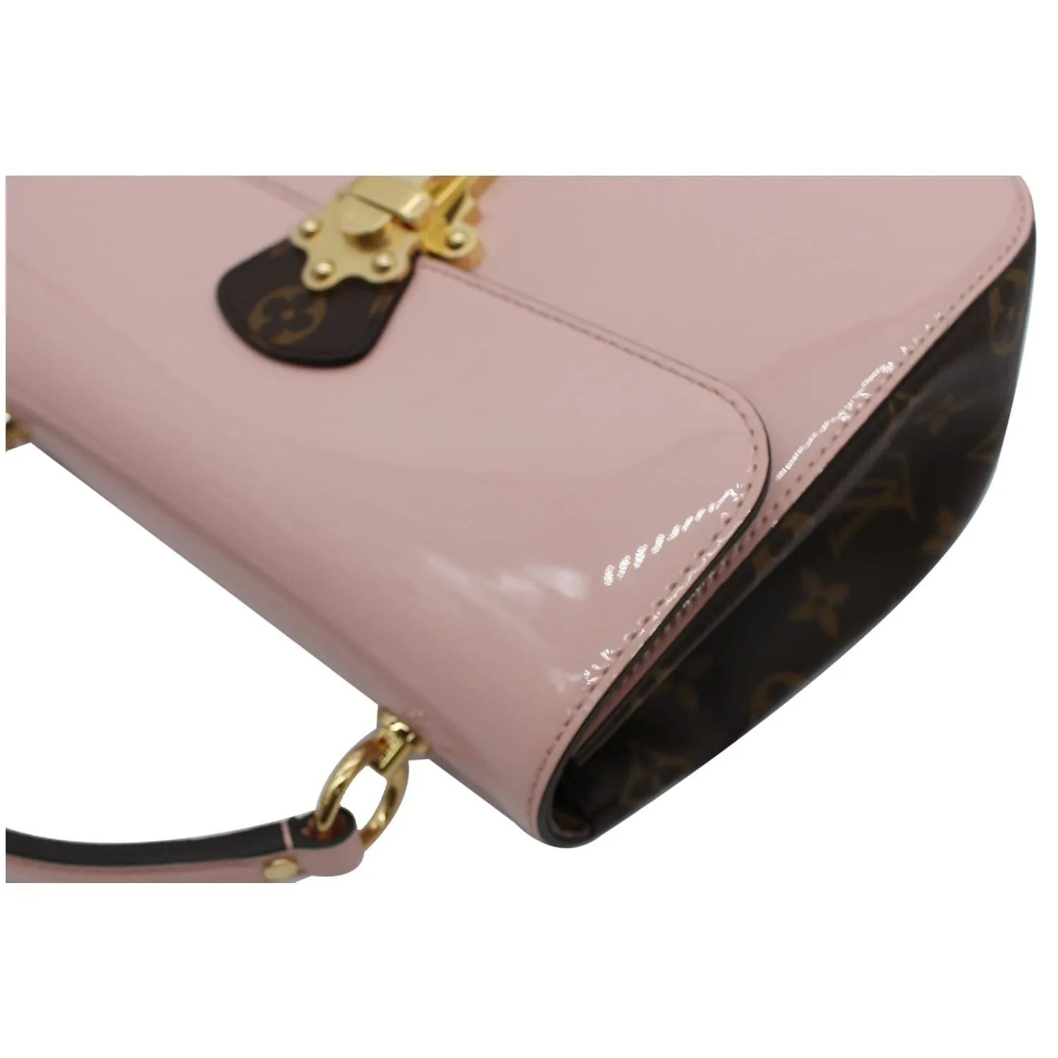 LOUIS VUITTON Cherrywood PM Patent Leather Shoulder Bag Rose Ballerine