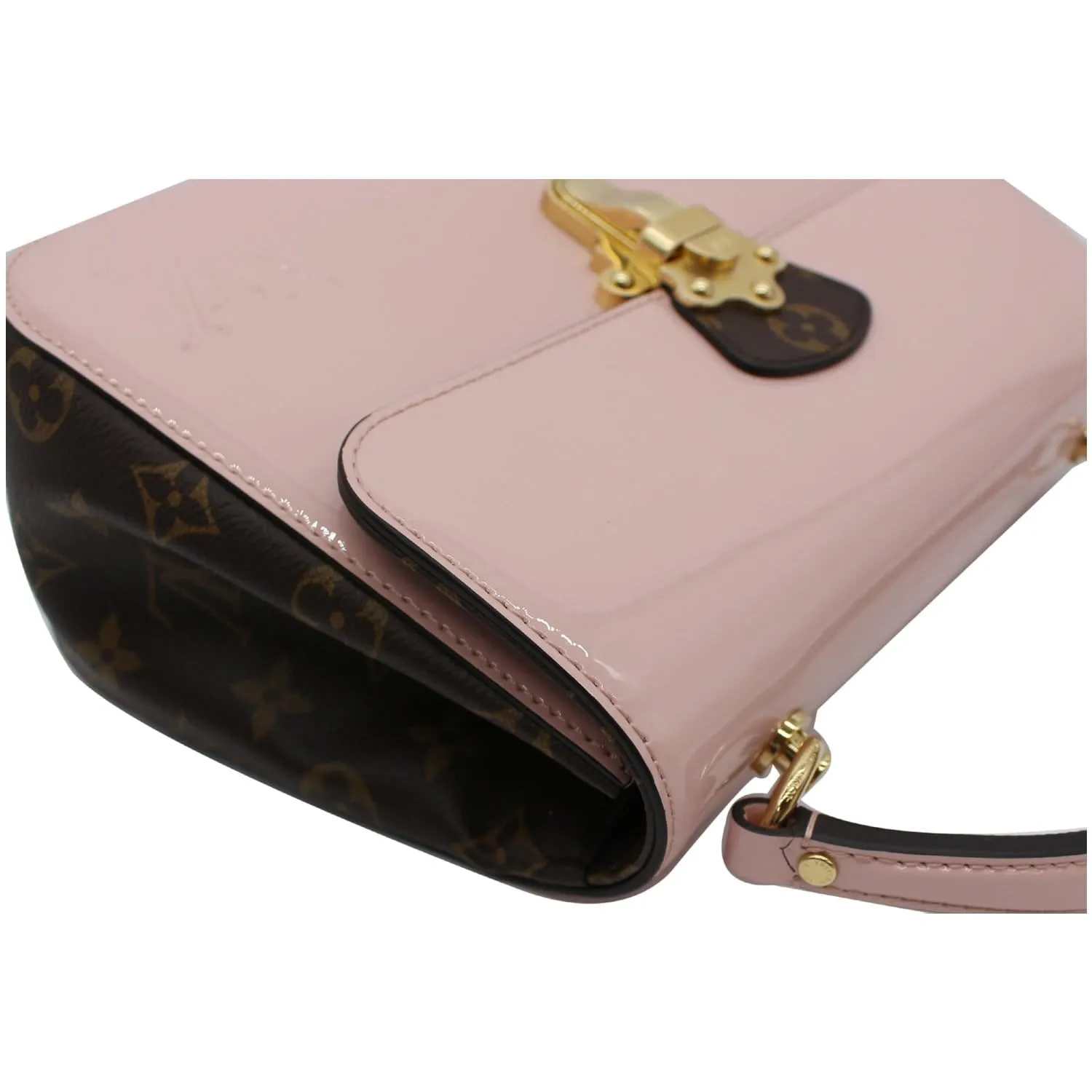 LOUIS VUITTON Cherrywood PM Patent Leather Shoulder Bag Rose Ballerine