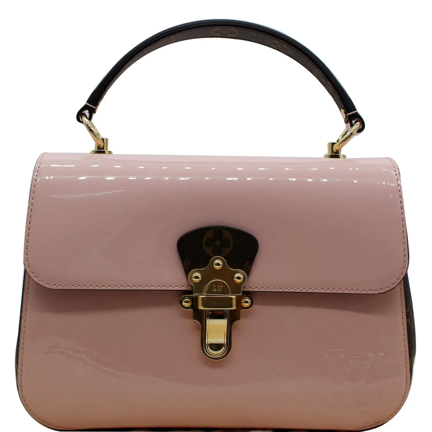 LOUIS VUITTON Cherrywood PM Patent Leather Shoulder Bag Rose Ballerine