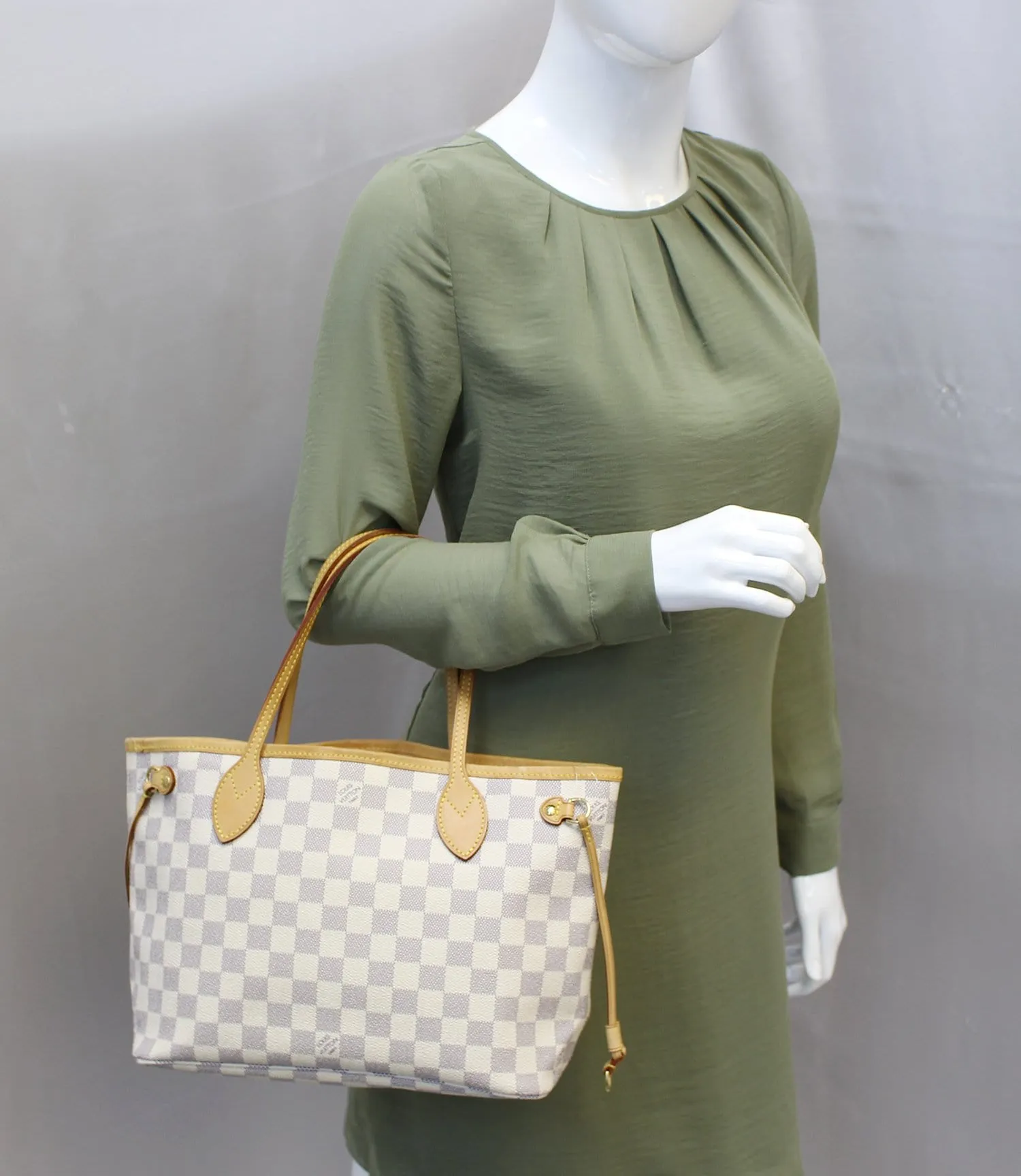 LOUIS VUITTON Damier Azur Neverfull PM Tote Bag