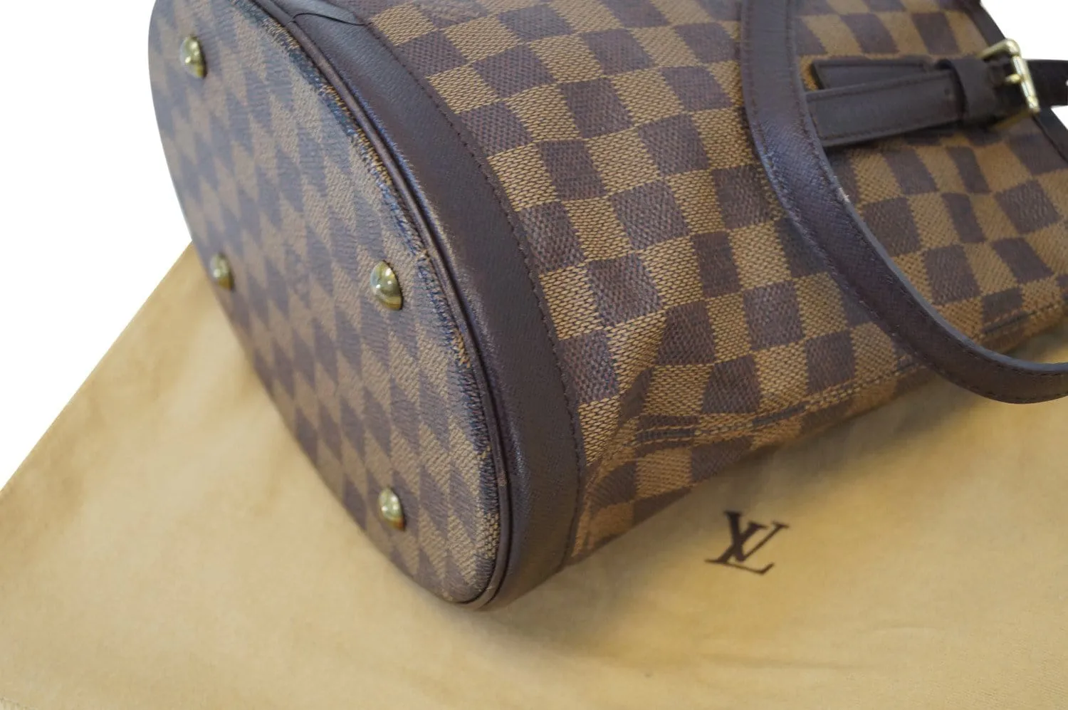LOUIS VUITTON Damier Canvas Brown Marais Bucket Bag CC301
