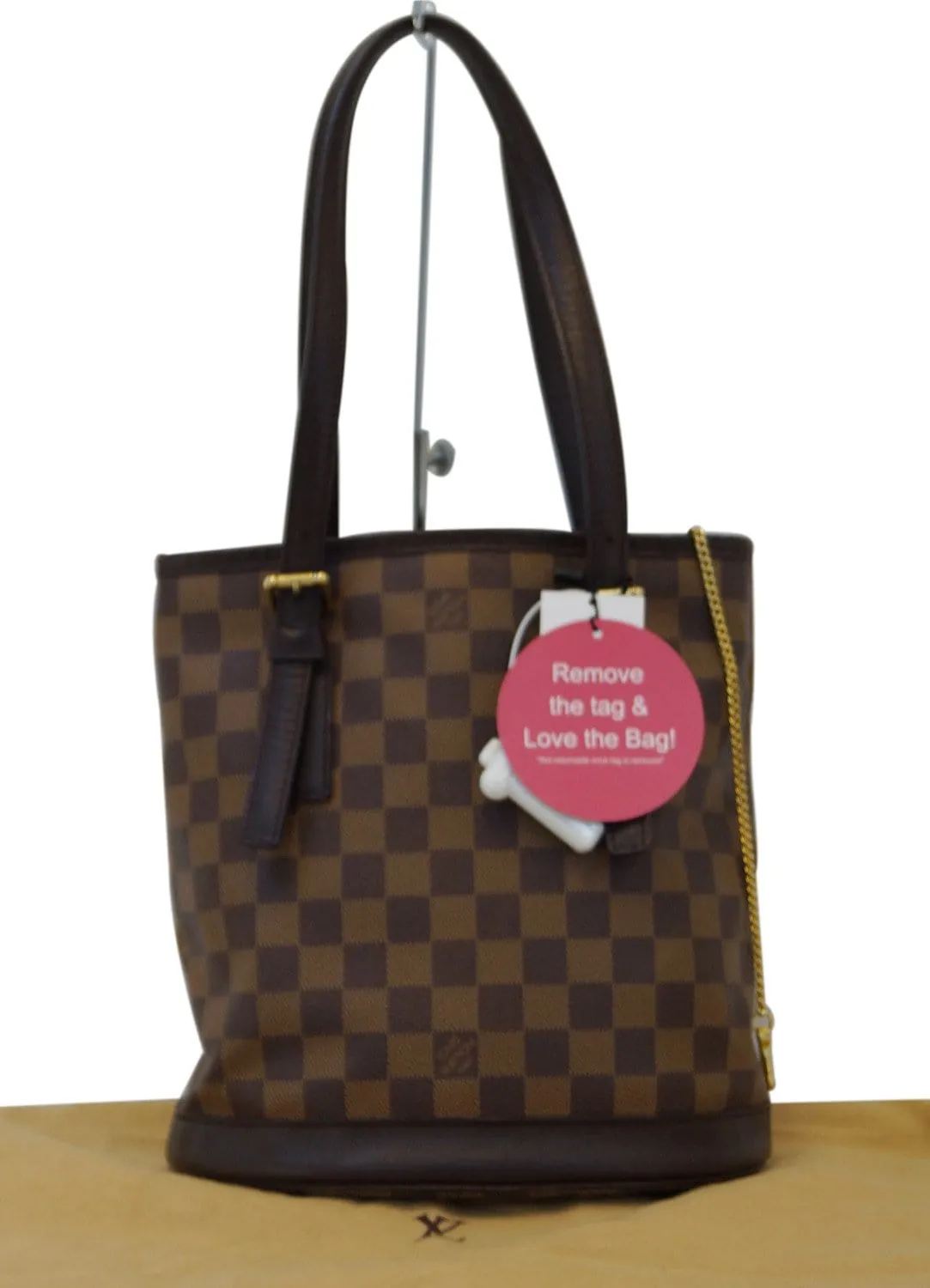 LOUIS VUITTON Damier Canvas Brown Marais Bucket Bag CC301