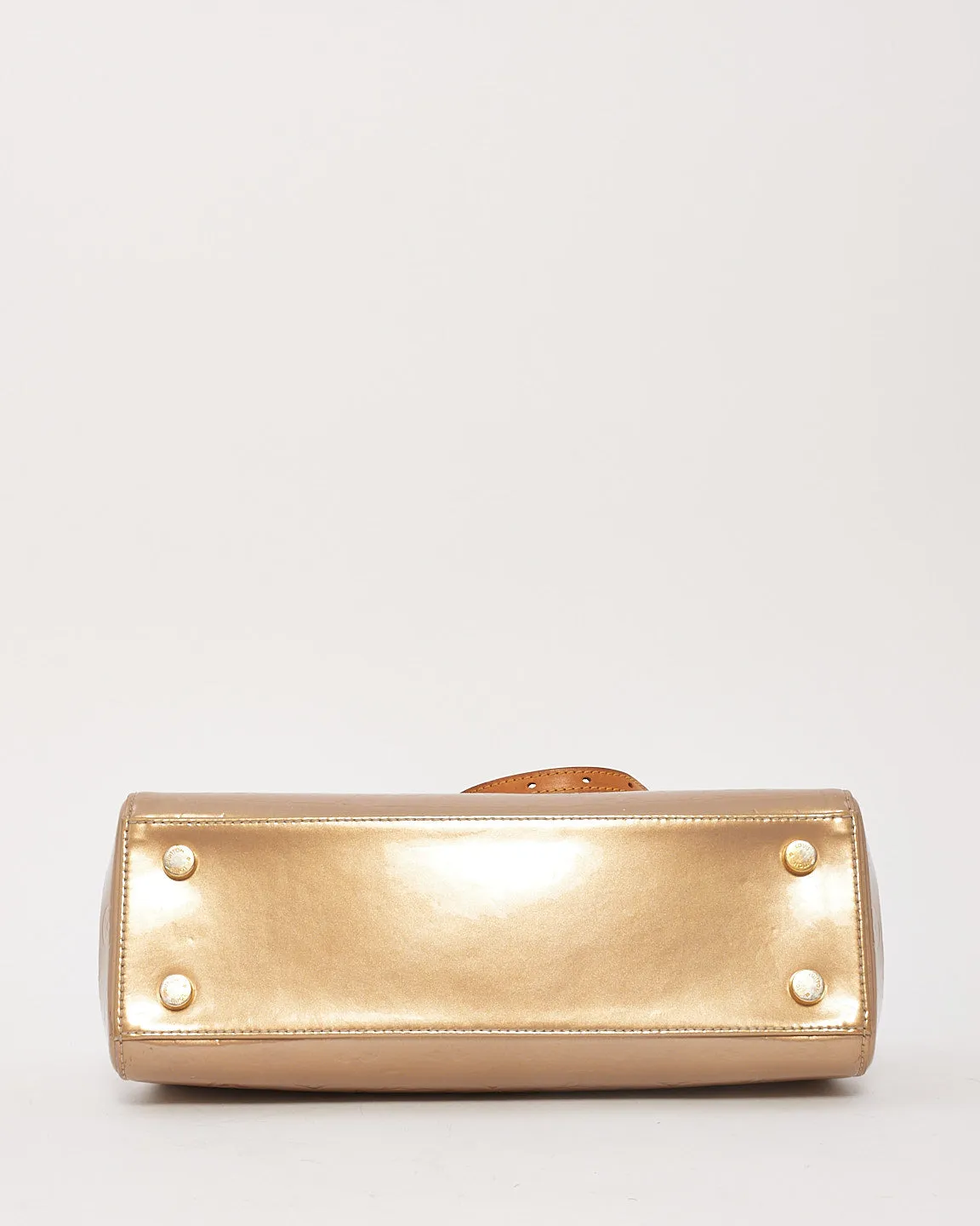 Louis Vuitton Dark Beige Metallic Monogram Vernis Brea MM Bag