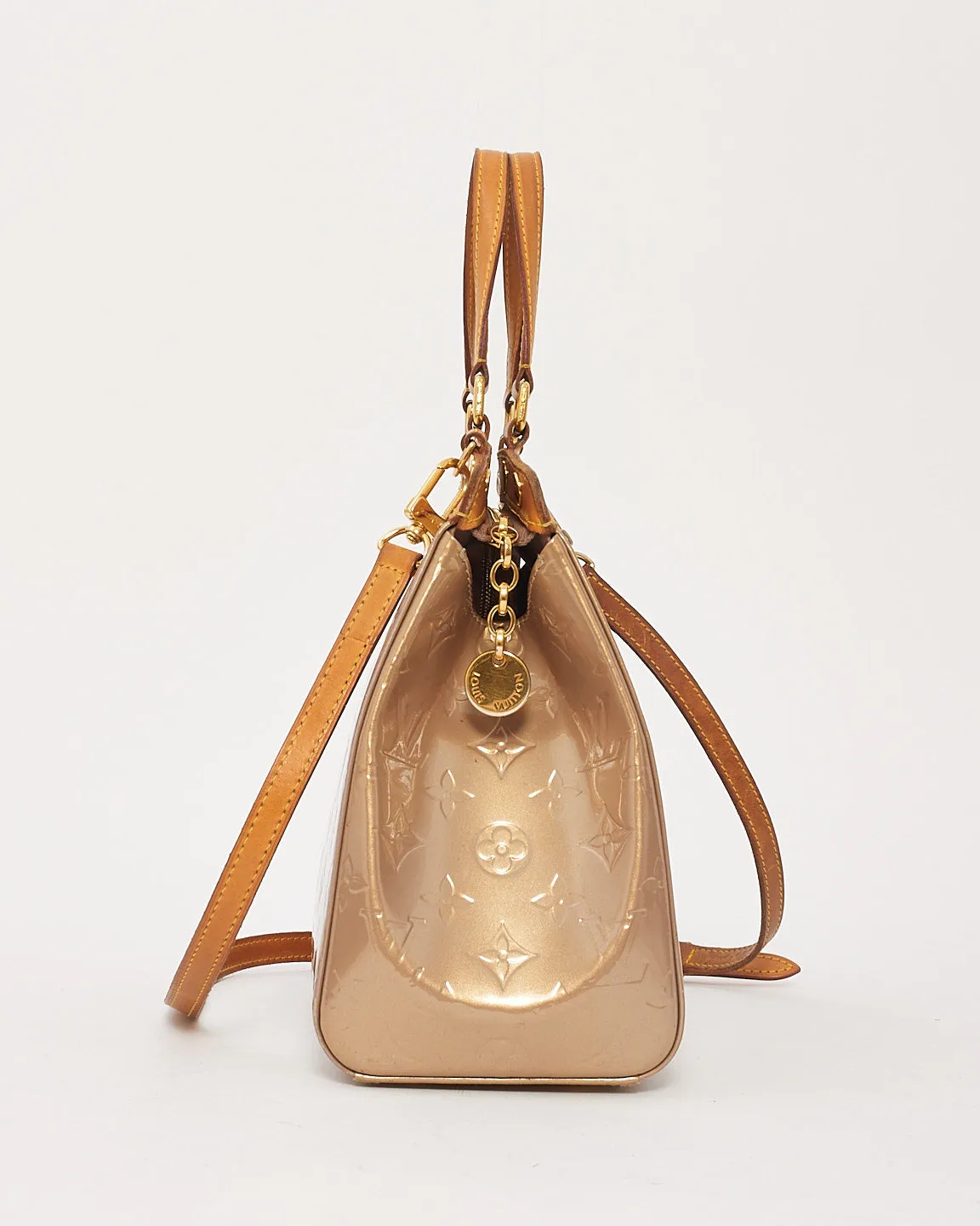 Louis Vuitton Dark Beige Metallic Monogram Vernis Brea MM Bag