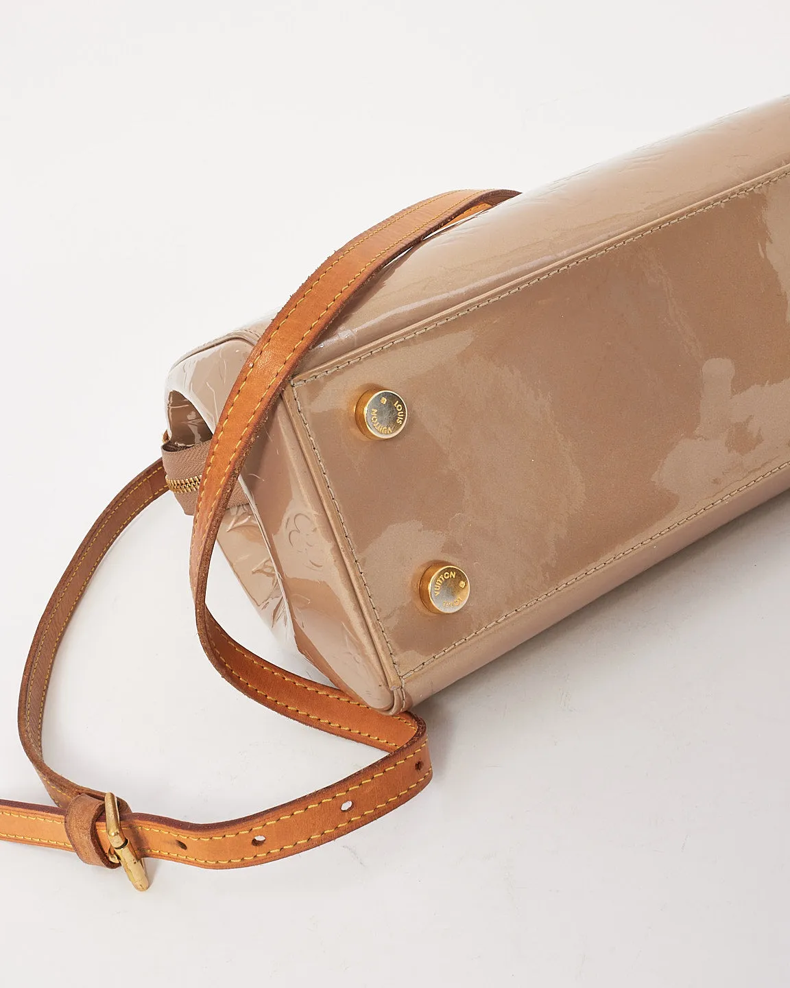 Louis Vuitton Dark Beige Metallic Monogram Vernis Brea MM Bag