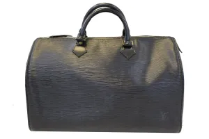 LOUIS VUITTON Epi Leather Black Speedy 35 Satchel Bag