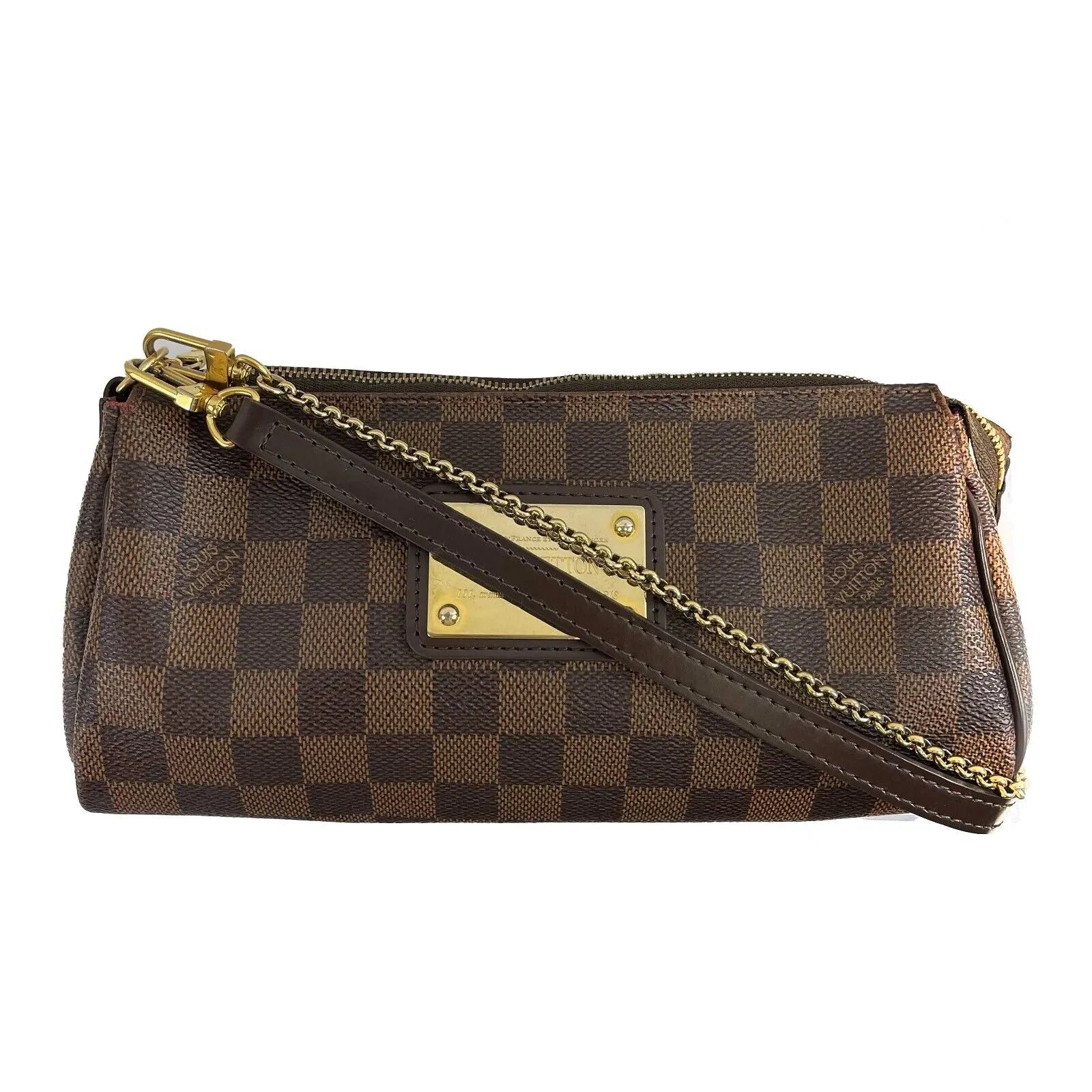 Louis Vuitton - LV Damier Ebene Eva Chain Strap w/ Leather Crossbody Strap