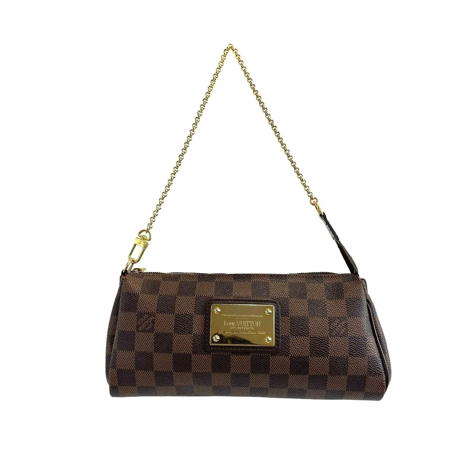 Louis Vuitton - LV Damier Ebene Eva Chain Strap w/ Leather Crossbody Strap