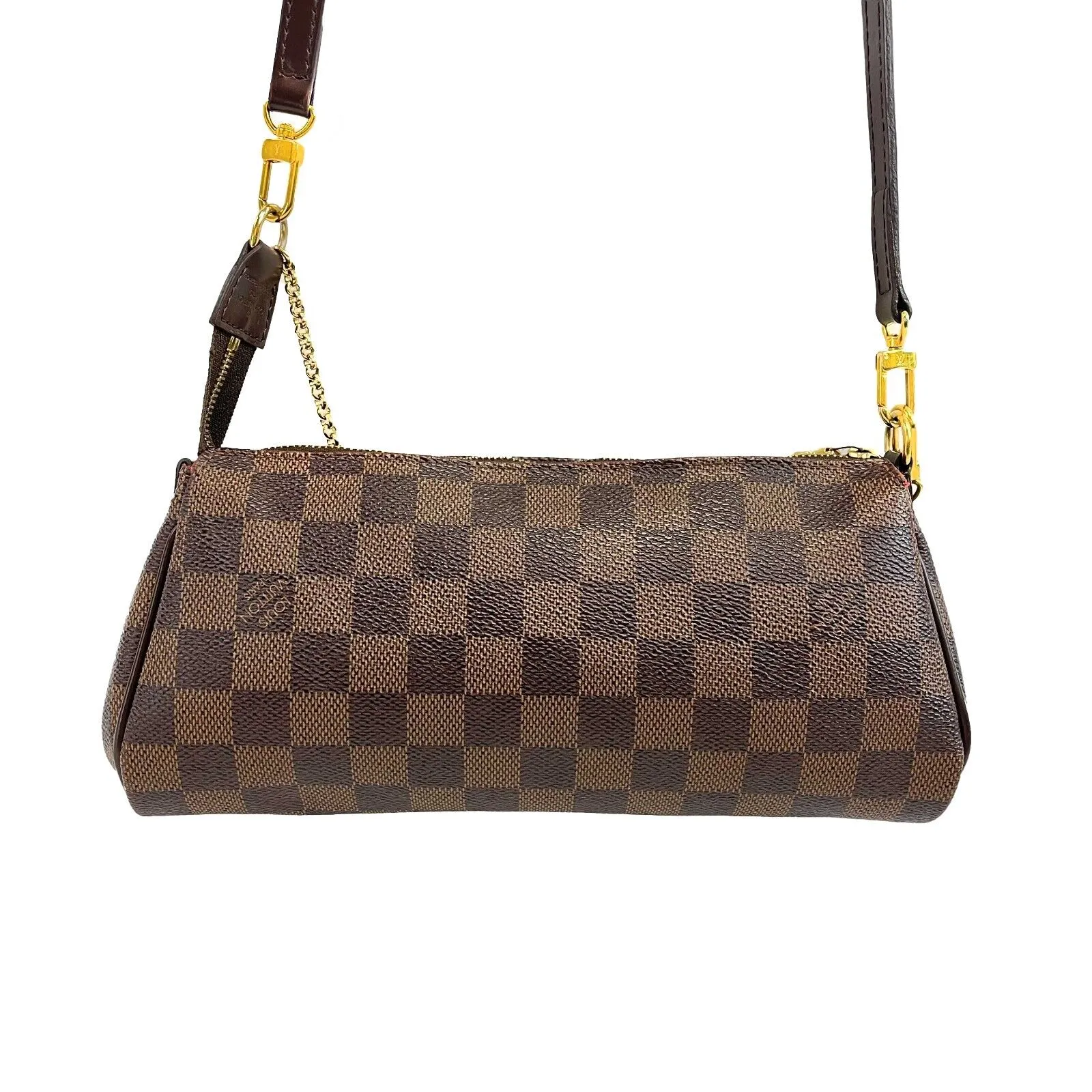 Louis Vuitton - LV Damier Ebene Eva Chain Strap w/ Leather Crossbody Strap