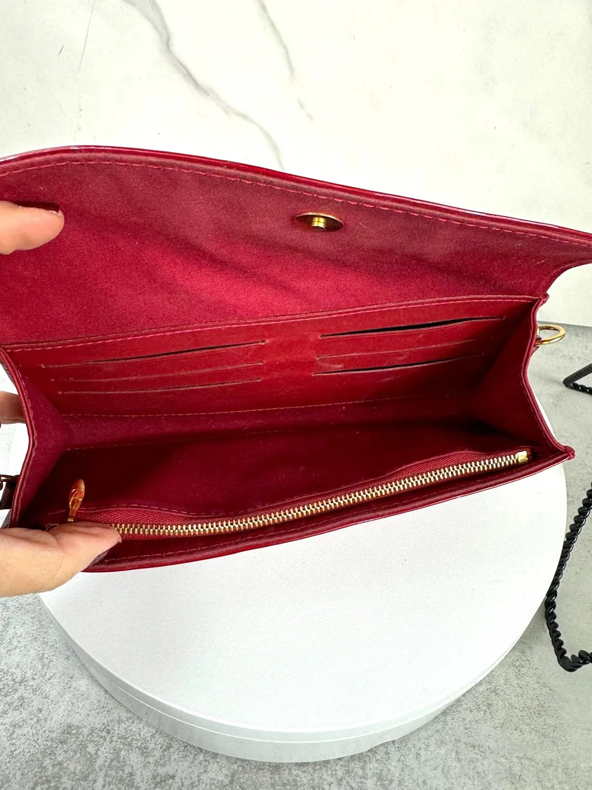 LOUIS VUITTON MONOGRAM VERNIS SUNSET BLVD POMME D'AMOUR BAG