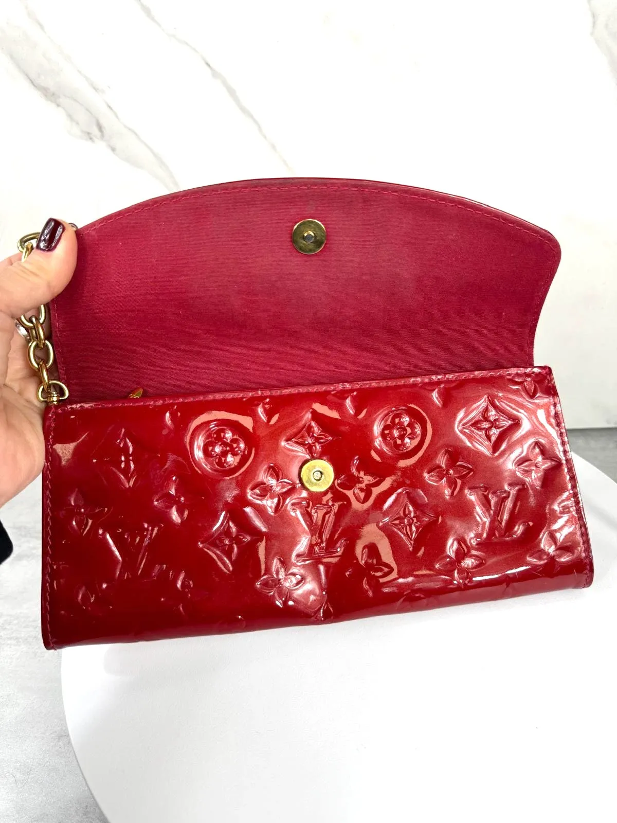 LOUIS VUITTON MONOGRAM VERNIS SUNSET BLVD POMME D'AMOUR BAG