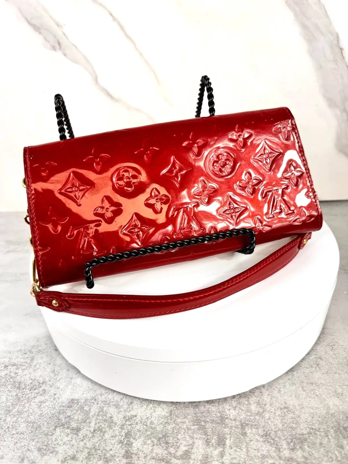 LOUIS VUITTON MONOGRAM VERNIS SUNSET BLVD POMME D'AMOUR BAG