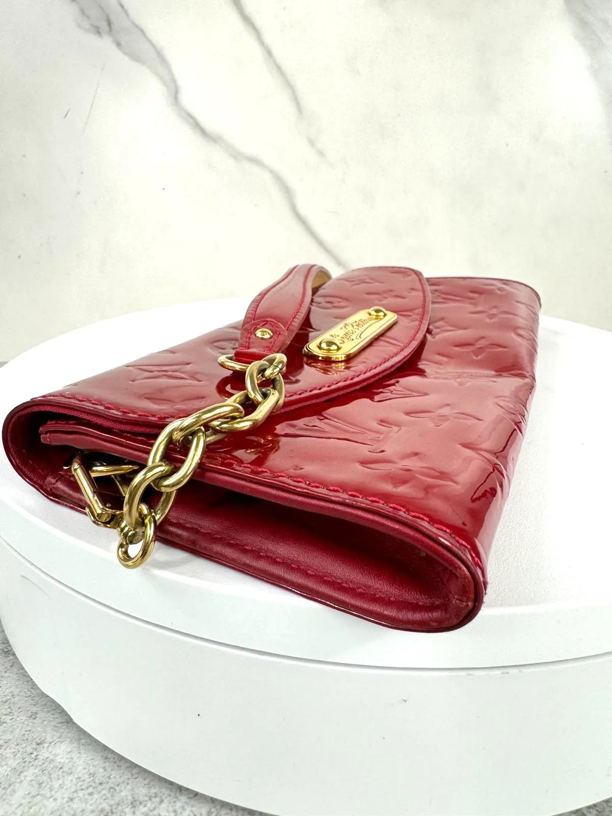LOUIS VUITTON MONOGRAM VERNIS SUNSET BLVD POMME D'AMOUR BAG