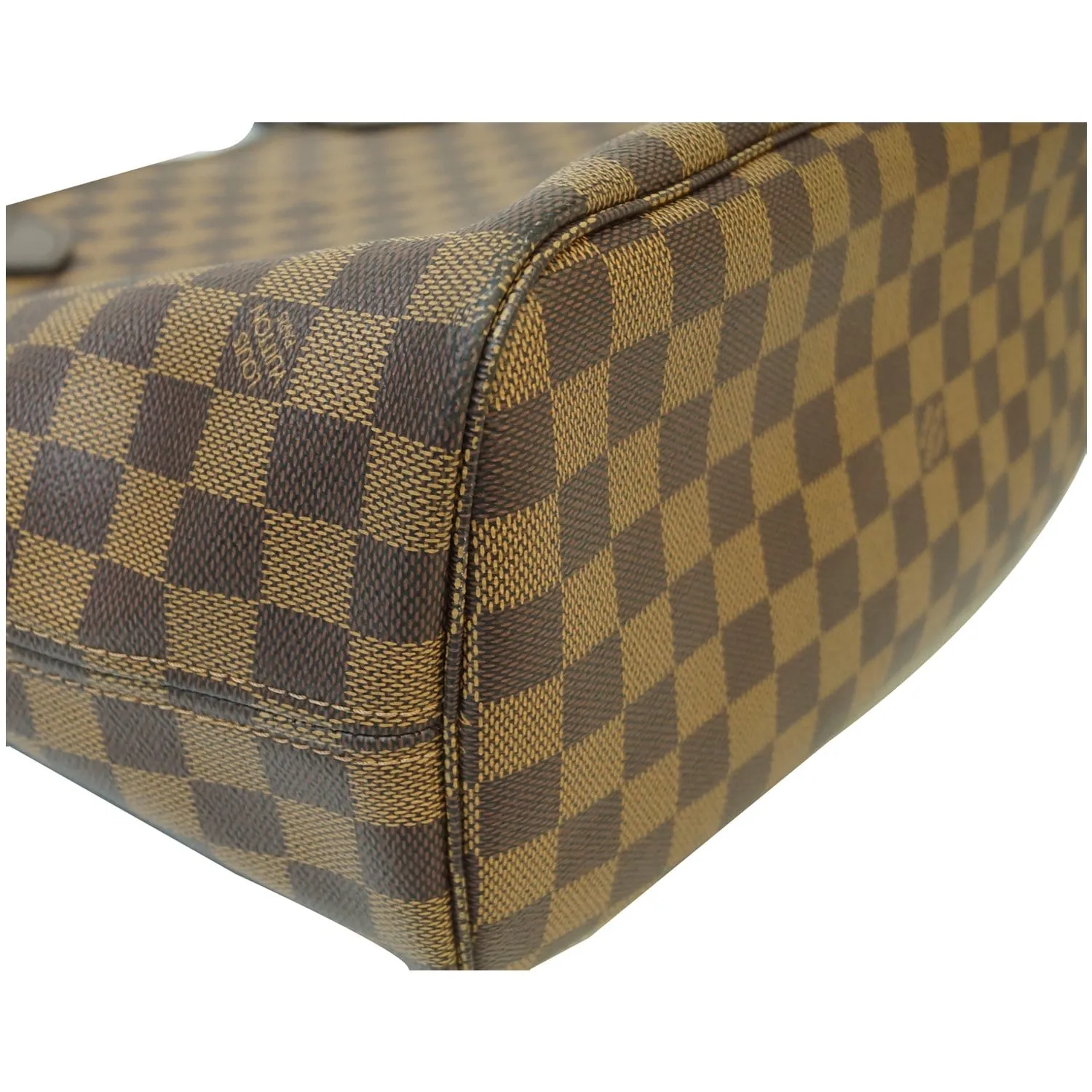 LOUIS VUITTON Neverfull MM Damier Ebene Tote Shoulder Bag Brown
