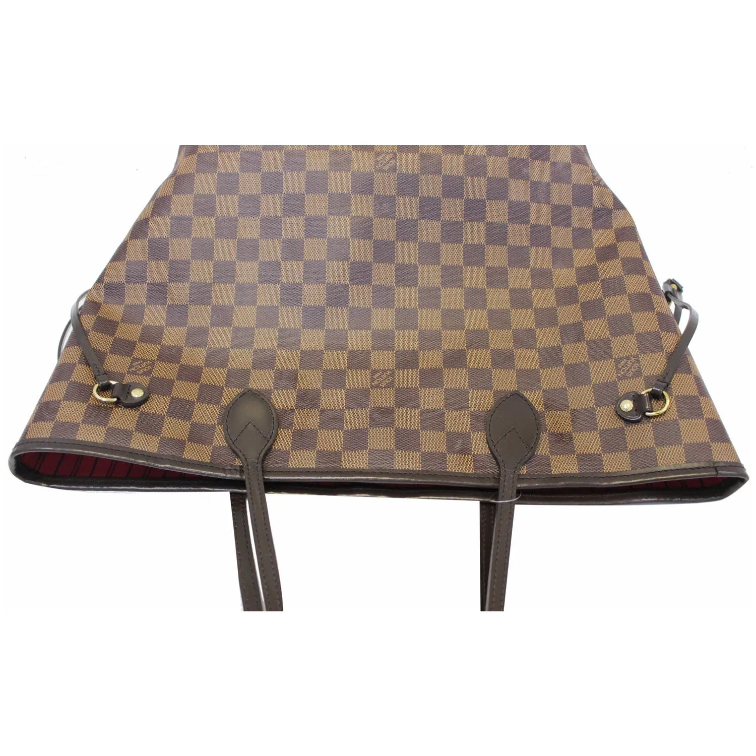 LOUIS VUITTON Neverfull MM Damier Ebene Tote Shoulder Bag Brown