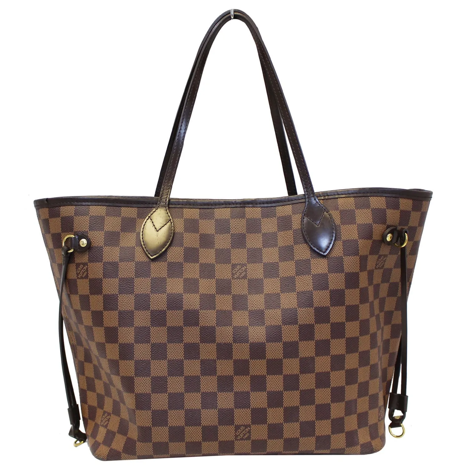 LOUIS VUITTON Neverfull MM Damier Ebene Tote Shoulder Bag Brown