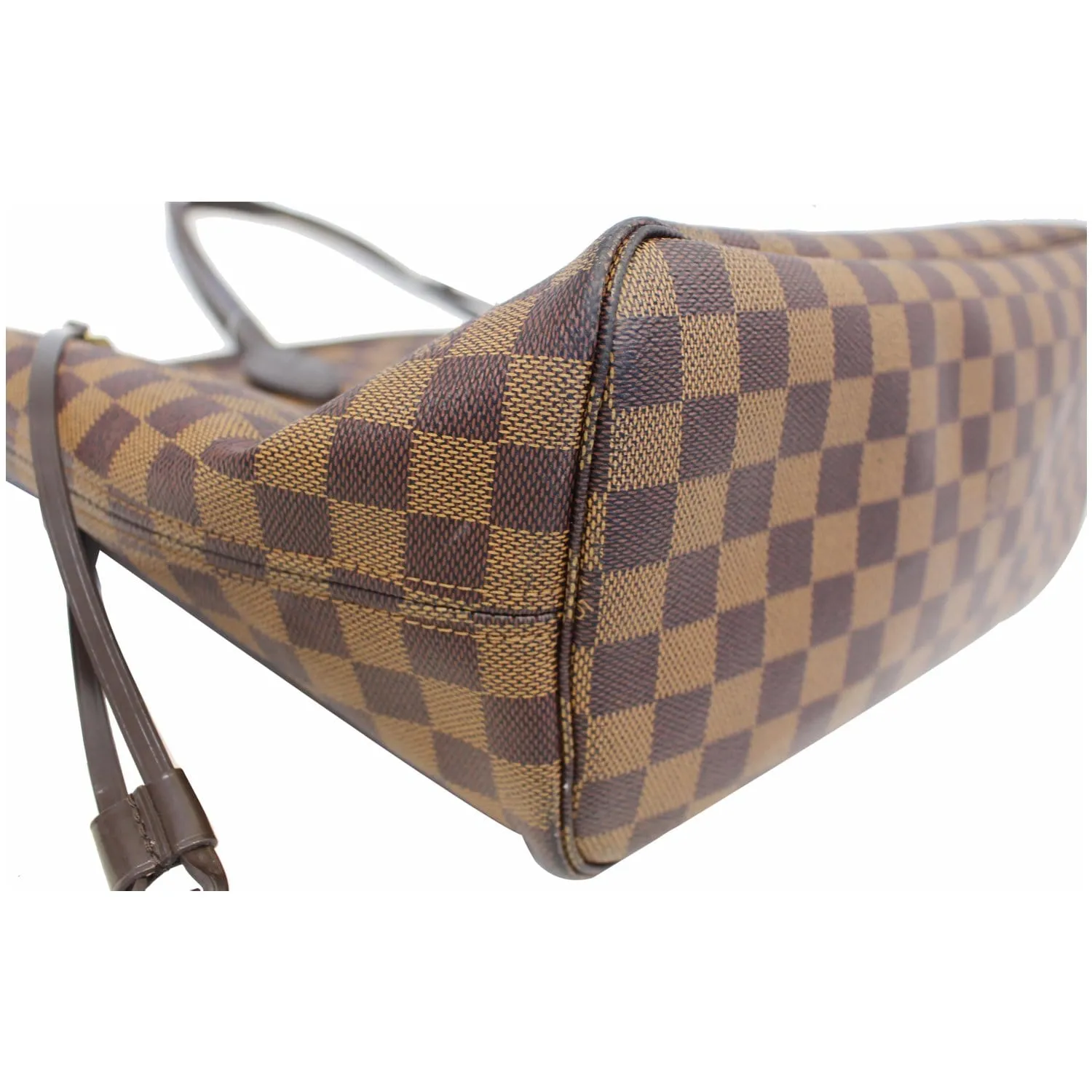 LOUIS VUITTON Neverfull MM Damier Ebene Tote Shoulder Bag Brown