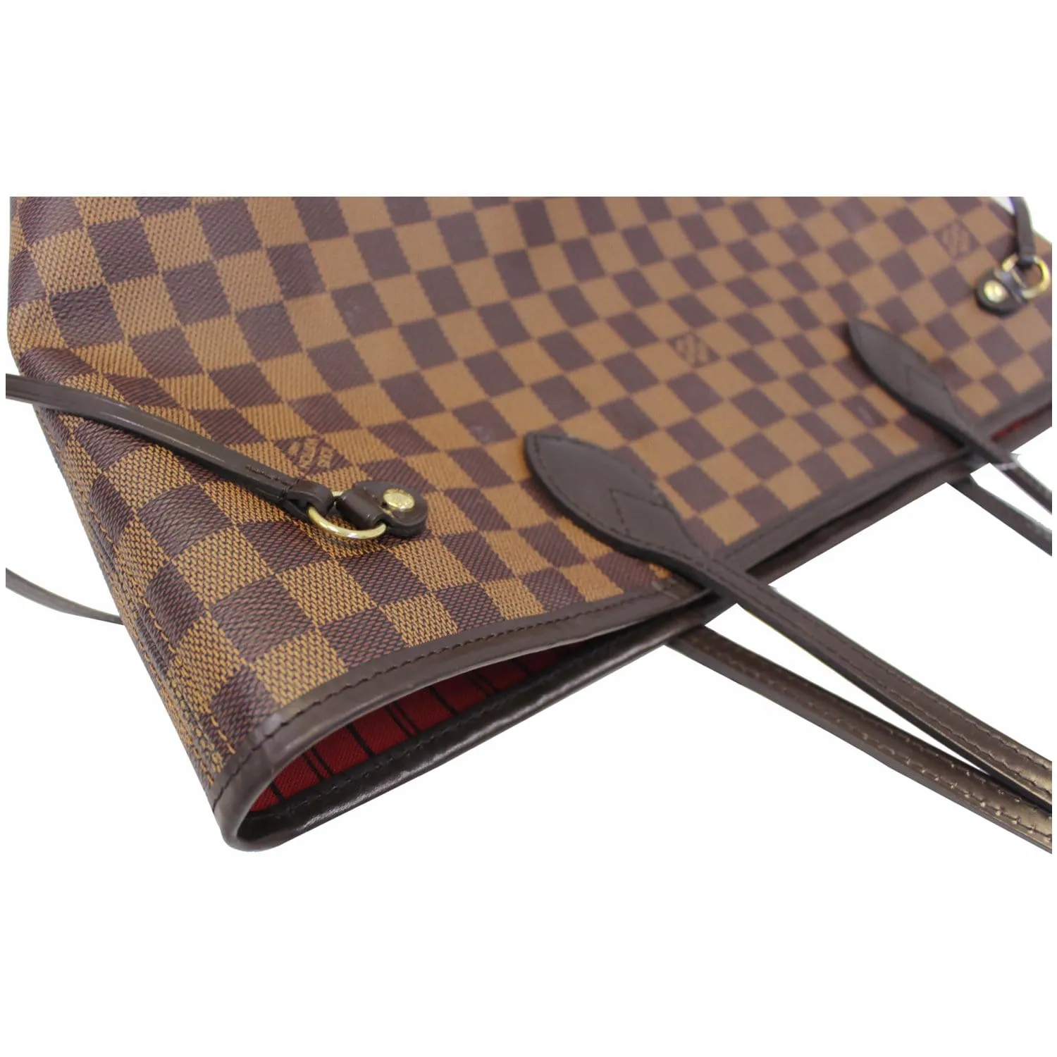 LOUIS VUITTON Neverfull MM Damier Ebene Tote Shoulder Bag Brown