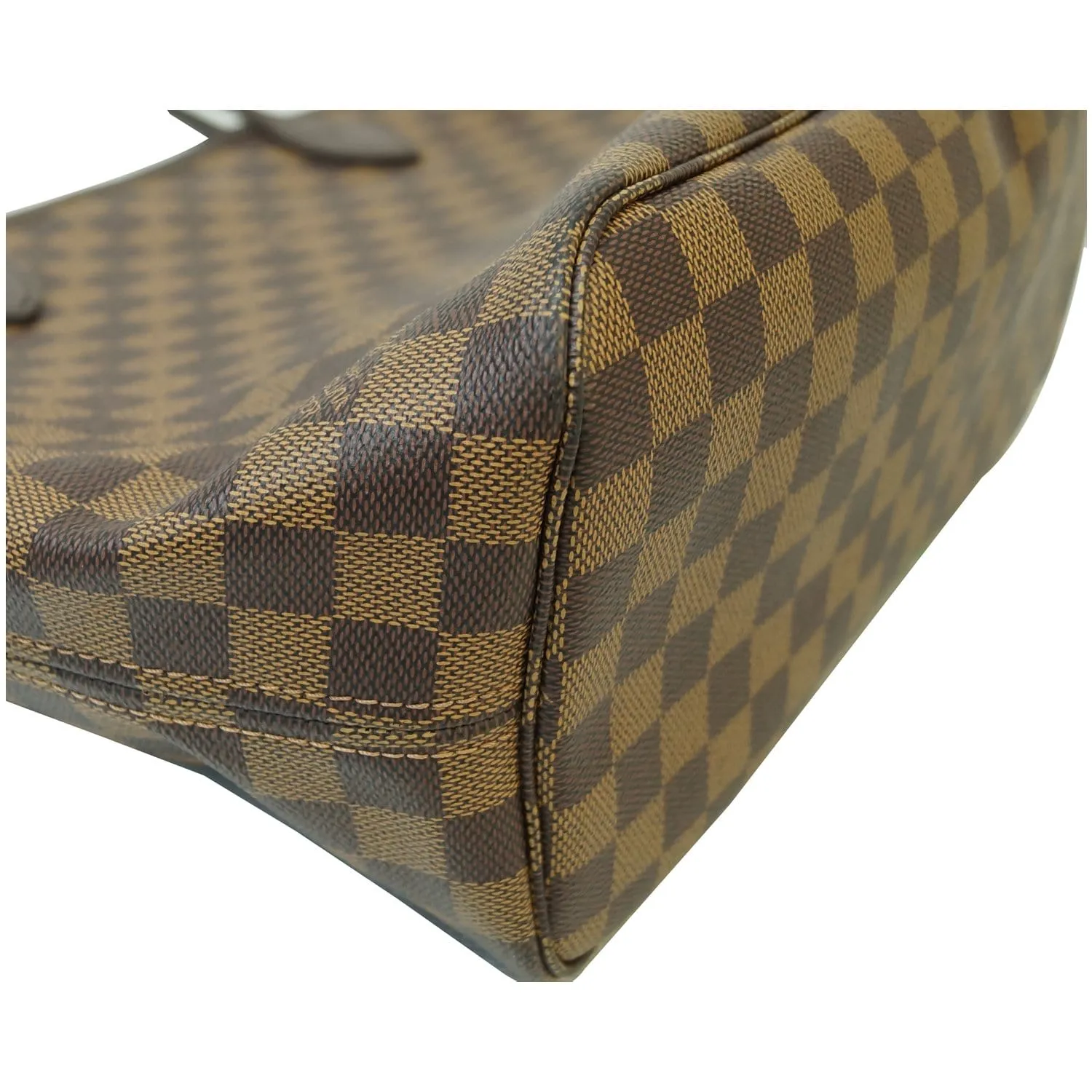LOUIS VUITTON Neverfull MM Damier Ebene Tote Shoulder Bag Brown
