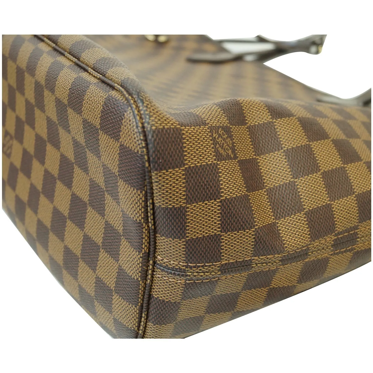 LOUIS VUITTON Neverfull MM Damier Ebene Tote Shoulder Bag Brown