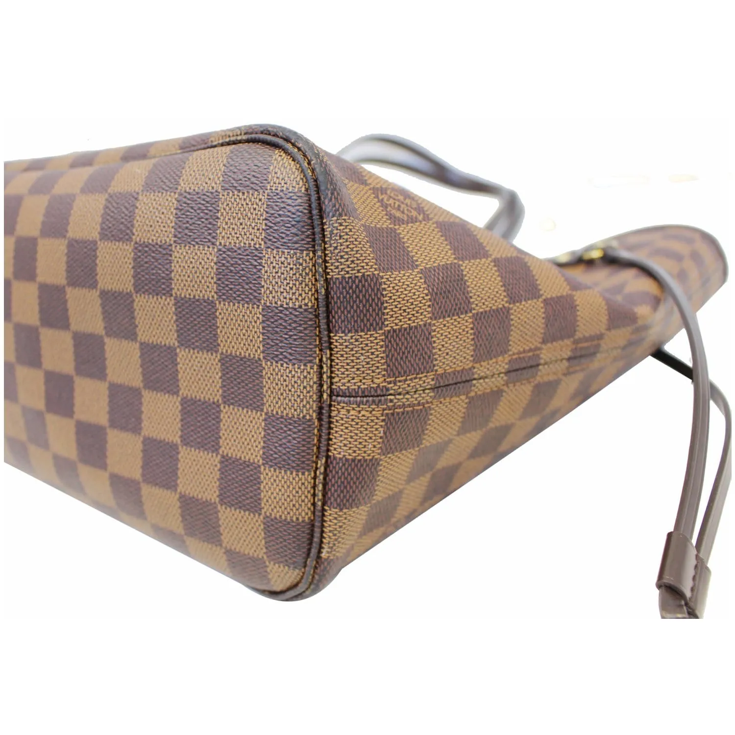 LOUIS VUITTON Neverfull MM Damier Ebene Tote Shoulder Bag Brown