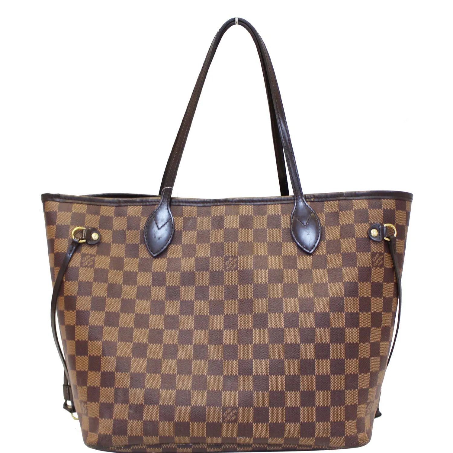 LOUIS VUITTON Neverfull MM Damier Ebene Tote Shoulder Bag Brown