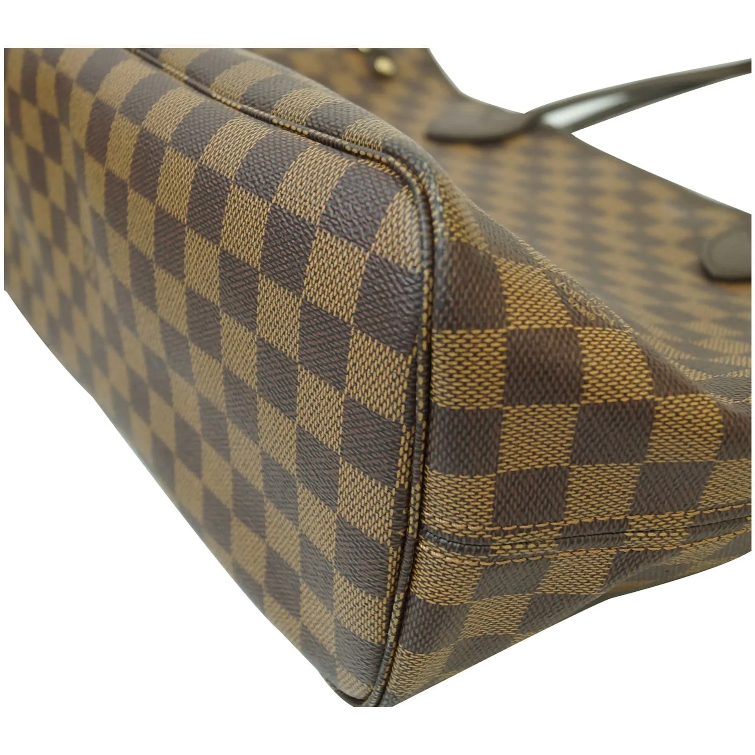 LOUIS VUITTON Neverfull MM Damier Ebene Tote Shoulder Bag Brown