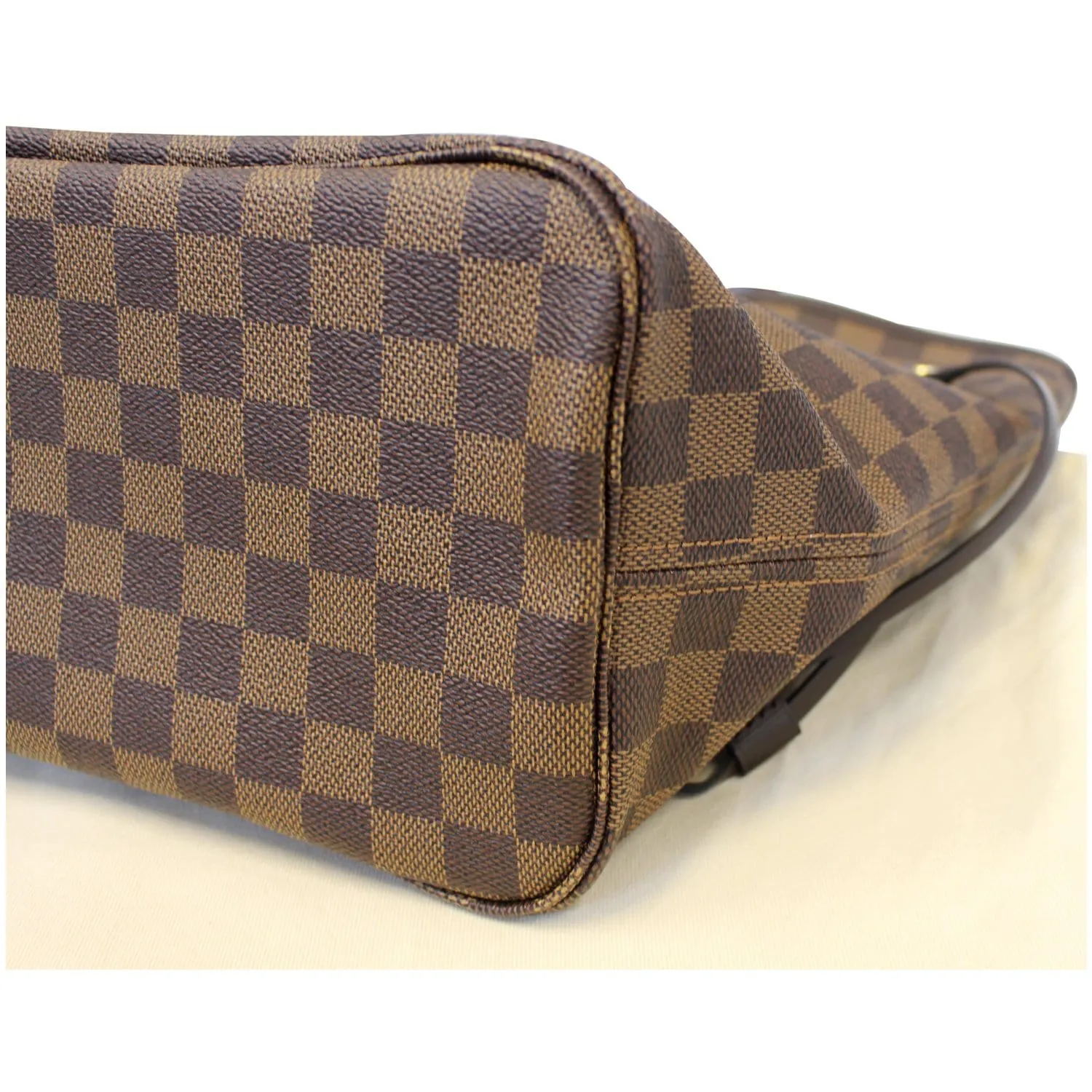 LOUIS VUITTON Neverfull MM Damier Ebene Tote Shoulder Bag Rose Ballerine