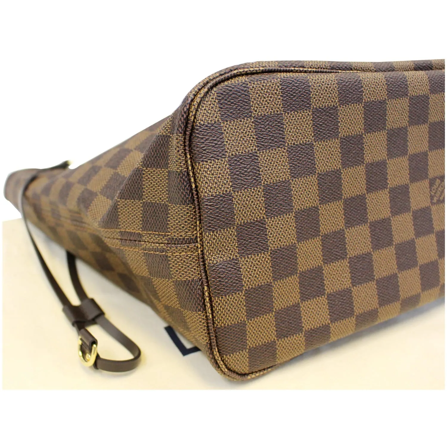 LOUIS VUITTON Neverfull MM Damier Ebene Tote Shoulder Bag Rose Ballerine