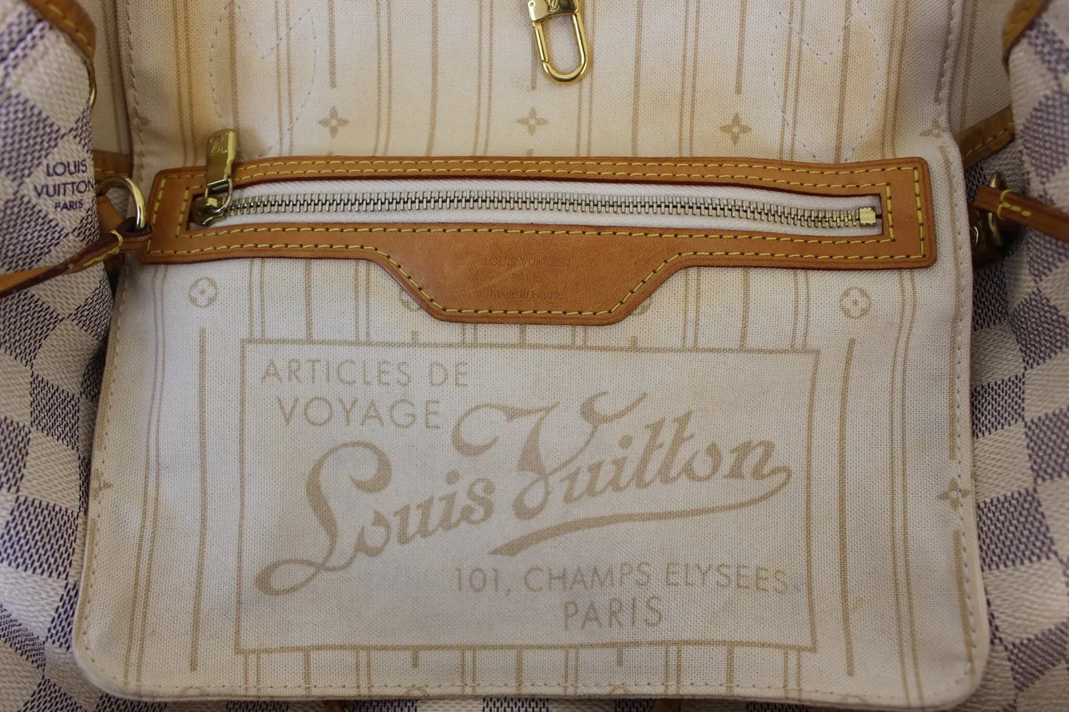 LOUIS VUITTON Neverfull PM Damier Azur Tote Bag